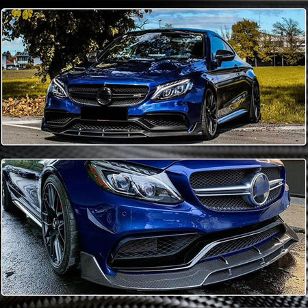 Mercedes Benz (W205) C205 A205 C63 AMG Pre-facelift 2015-2019 Front Bumper Lip Carbon Fiber/FRP-Ahacarbon