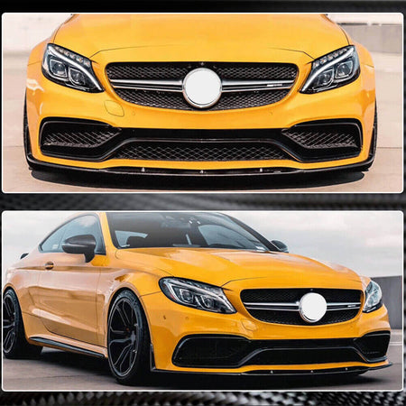 Mercedes Benz (W205) C205 A205 C63 AMG Pre-facelift 2015-2019 Front Bumper Lip Carbon Fiber-Ahacarbon