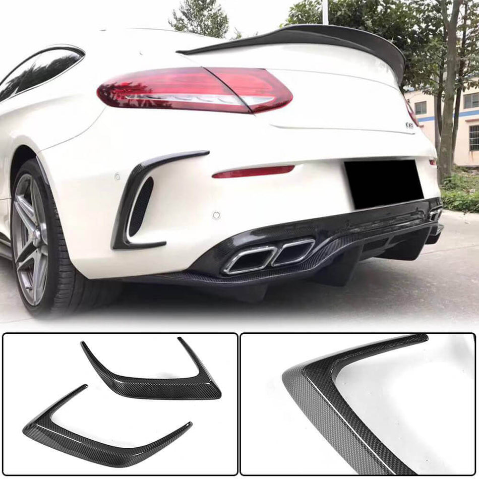 Mercedes Benz (W205) C205 A205 C63 AMG Pre-facelift 2015-2019 Rear Bumper Splitters Carbon Fiber/FRP-Ahacarbon
