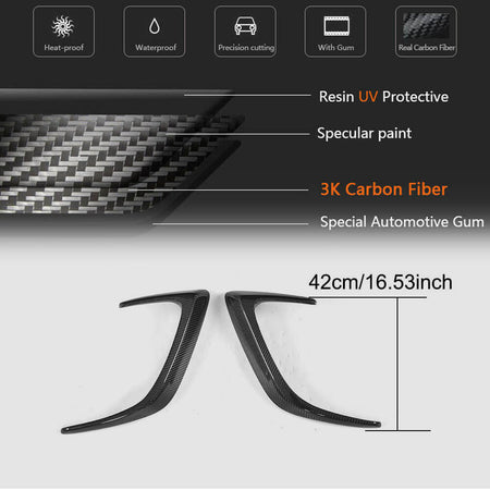 Mercedes Benz (W205) C205 A205 C63 AMG Pre-facelift 2015-2019 Rear Bumper Splitters Carbon Fiber/FRP-Ahacarbon