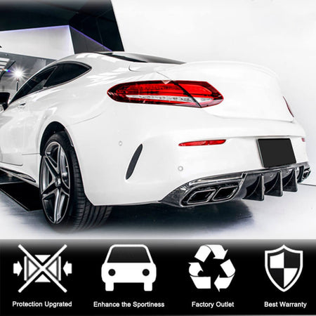 Mercedes Benz (W205) C205 A205 C63 (S) AMG Pre-facelift 2015-2019 Rear Bumper Diffuser Carbon Fiber-Ahacarbon