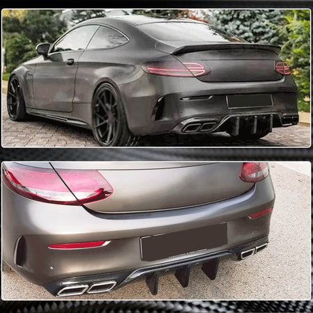 Mercedes Benz (W205) C205 A205 C63 (S) AMG Pre-facelift 2015-2019 Rear Bumper Diffuser Carbon Fiber-Ahacarbon
