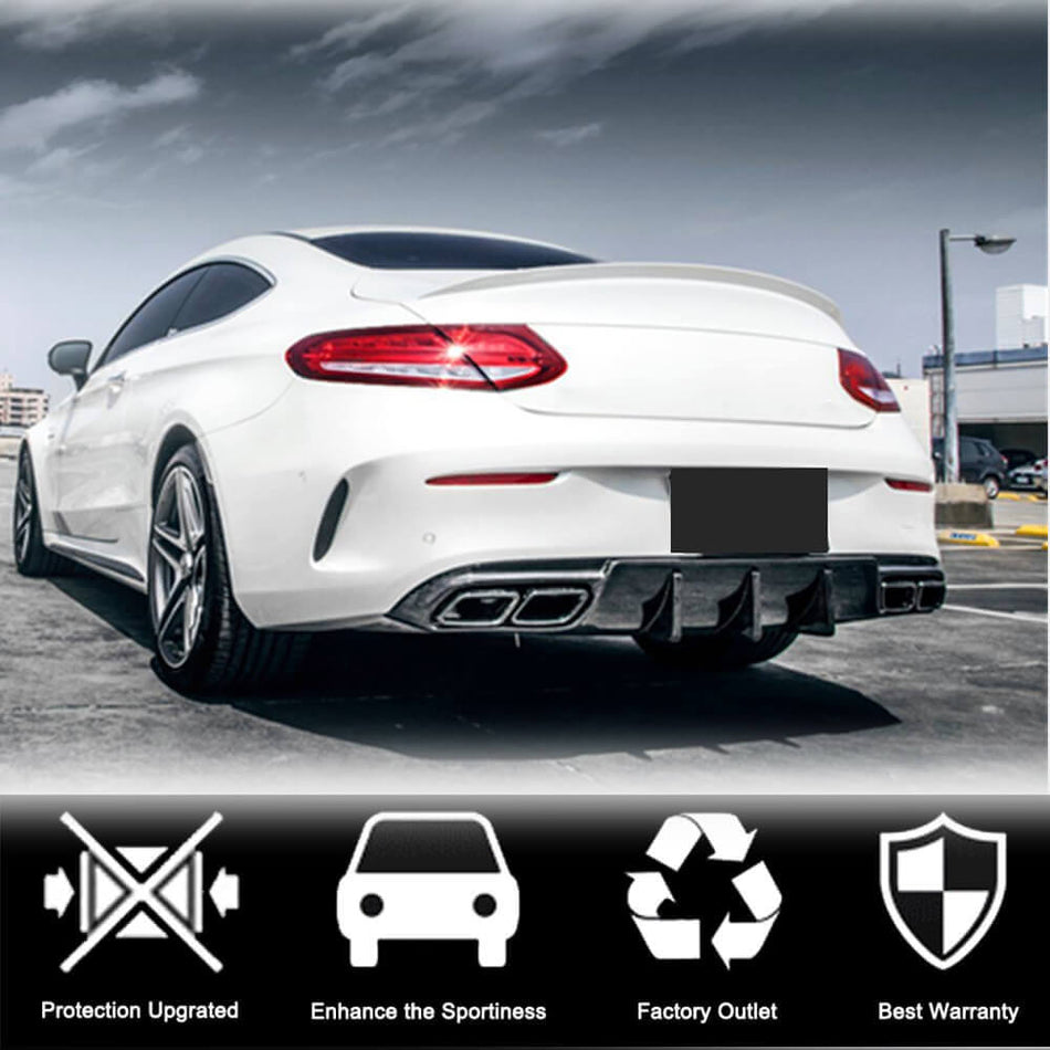 Mercedes Benz (W205) C205 A205 C63 (S) AMG Pre-facelift 2015-2019 Rear Bumper Diffuser Carbon Fiber-Ahacarbon