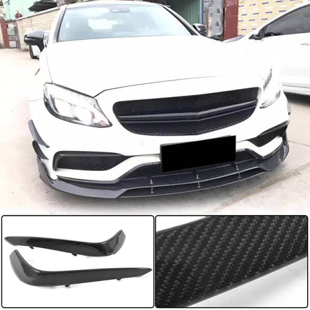 Mercedes Benz W205 C205 A205 C63 AMG Pre-facelift 2015-2019 Front Fog Lamp Covers Carbon Fiber-Ahacarbon
