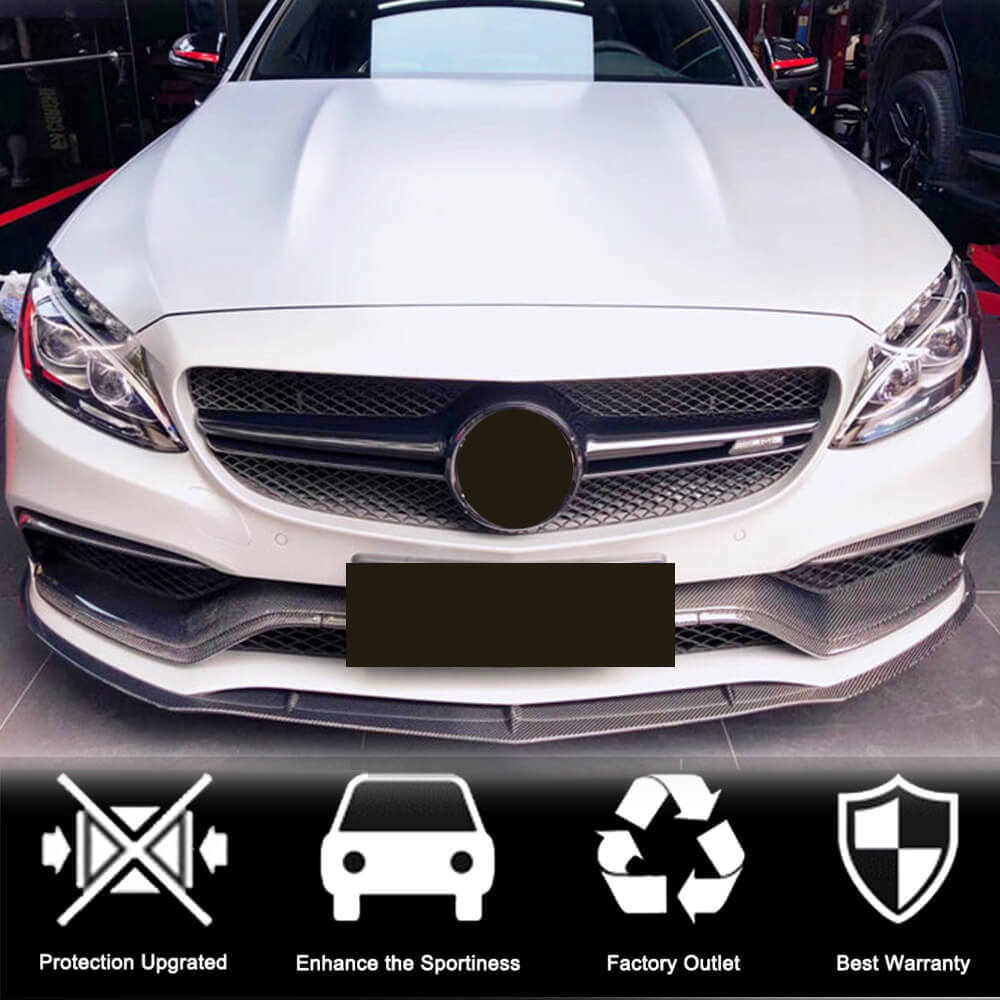 Mercedes Benz W205 C205 A205 C63 AMG Pre-facelift 2015-2019 Front Fog Lamp Covers Carbon Fiber-Ahacarbon
