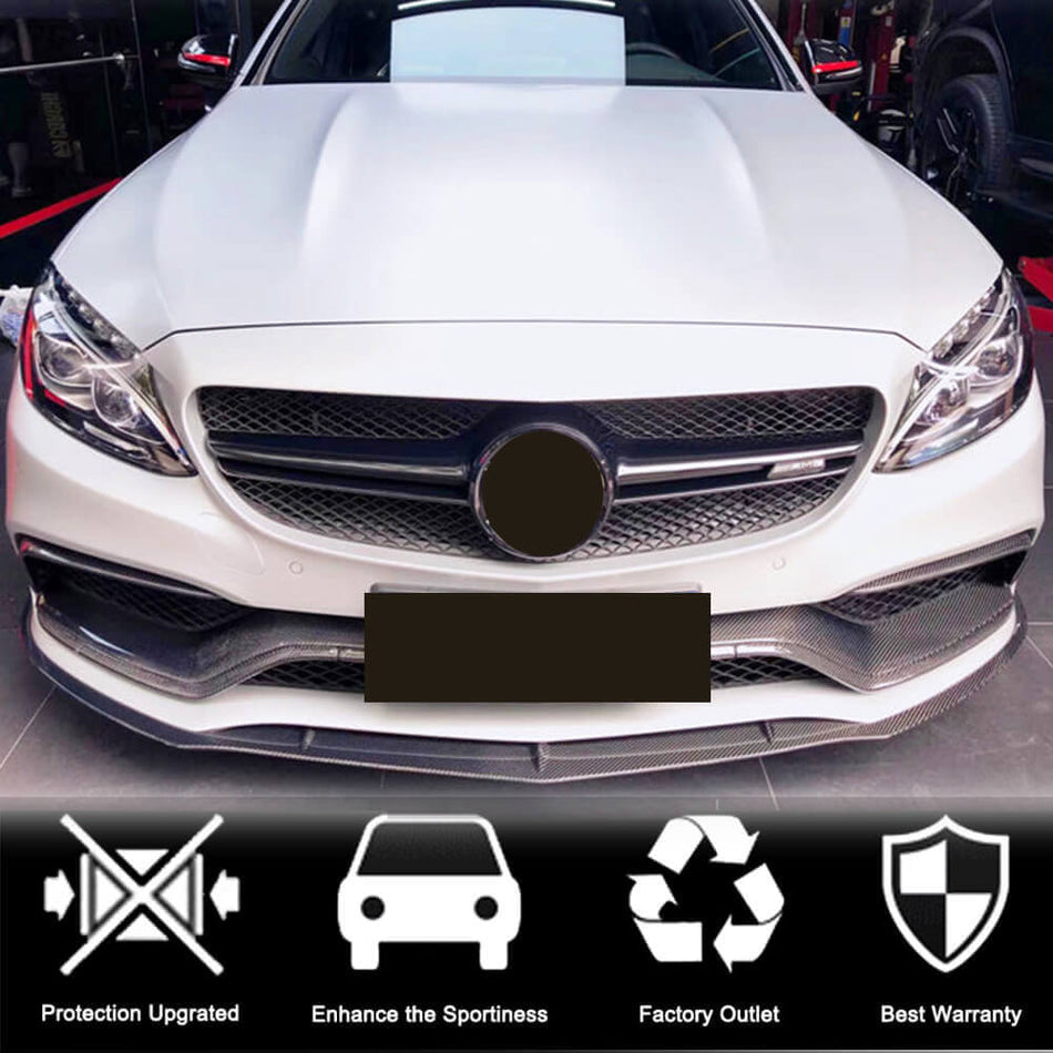 Mercedes Benz W205 C205 A205 C63 AMG Pre-facelift 2015-2019 Front Fog Lamp Covers Carbon Fiber-Ahacarbon