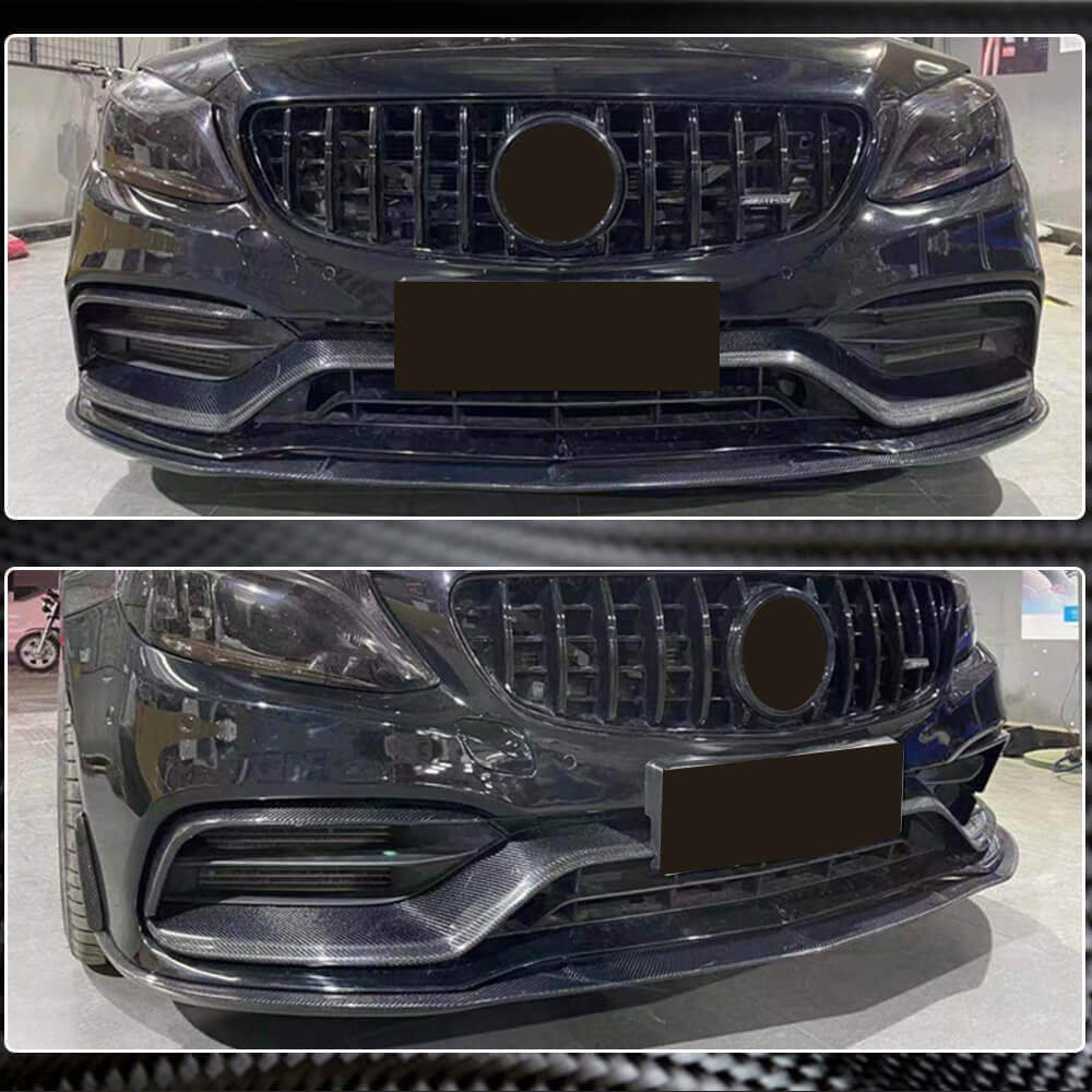 Mercedes Benz W205 C205 A205 C63 AMG Pre-facelift 2015-2019 Front Fog Lamp Covers Carbon Fiber-Ahacarbon