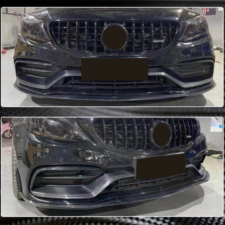 Mercedes Benz W205 C205 A205 C63 AMG Pre-facelift 2015-2019 Front Fog Lamp Covers Carbon Fiber-Ahacarbon