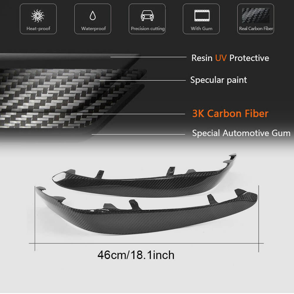 Mercedes Benz W205 C205 A205 C63 AMG Pre-facelift 2015-2019 Front Fog Lamp Covers Carbon Fiber-Ahacarbon