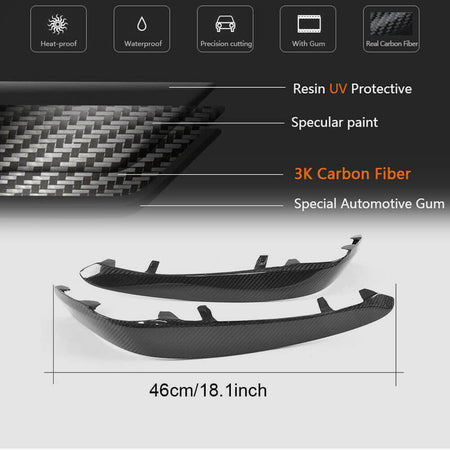 Mercedes Benz W205 C205 A205 C63 AMG Pre-facelift 2015-2019 Front Fog Lamp Covers Carbon Fiber-Ahacarbon