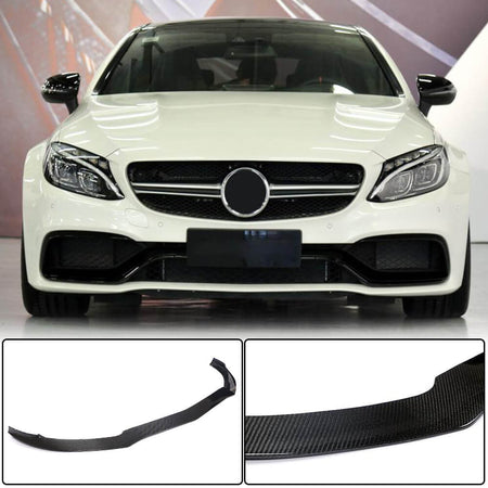 Mercedes Benz (W205) C205 A205 C63 S AMG Pre-facelift 2015-2019 Front Bumper Lip Carbon Fiber-Ahacarbon