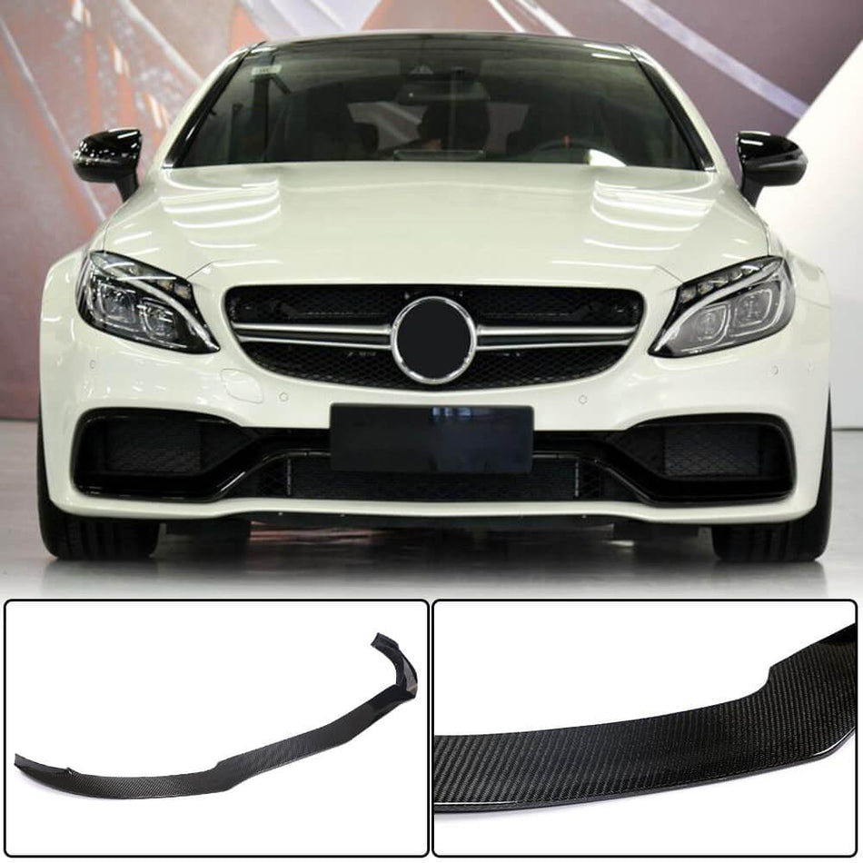 Mercedes Benz (W205) C205 A205 C63 S AMG Pre-facelift 2015-2019 Front Bumper Lip Carbon Fiber-Ahacarbon