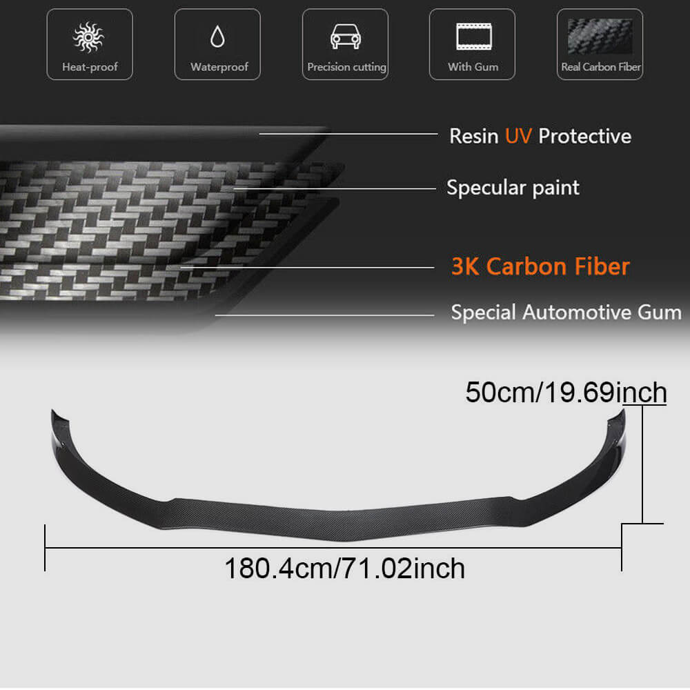 Mercedes Benz (W205) C205 A205 C63 S AMG Pre-facelift 2015-2019 Front Bumper Lip Carbon Fiber-Ahacarbon