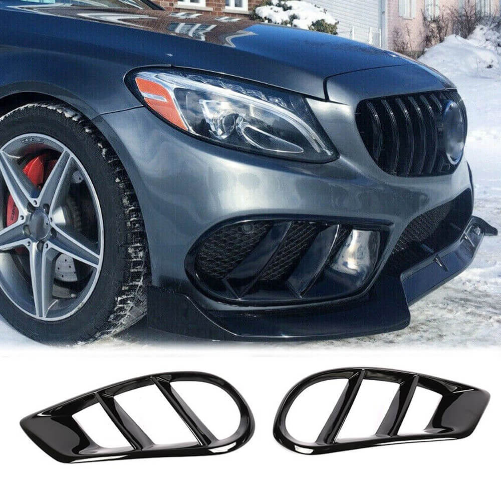 Mercedes Benz W205 C205 A205 Sport C43 AMG 2015-2019 Fog Light Covers Carbon Fiber/FRP-Ahacarbon