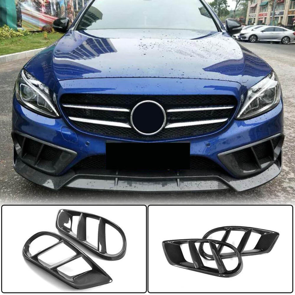 Mercedes Benz W205 C205 A205 Sport C43 AMG 2015-2019 Fog Light Covers Carbon Fiber/FRP-Ahacarbon