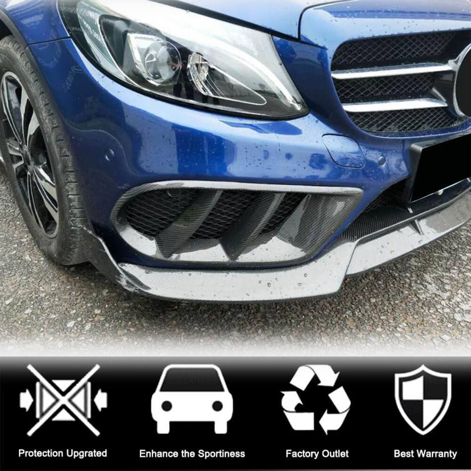 Mercedes Benz W205 C205 A205 Sport C43 AMG 2015-2019 Fog Light Covers Carbon Fiber/FRP-Ahacarbon