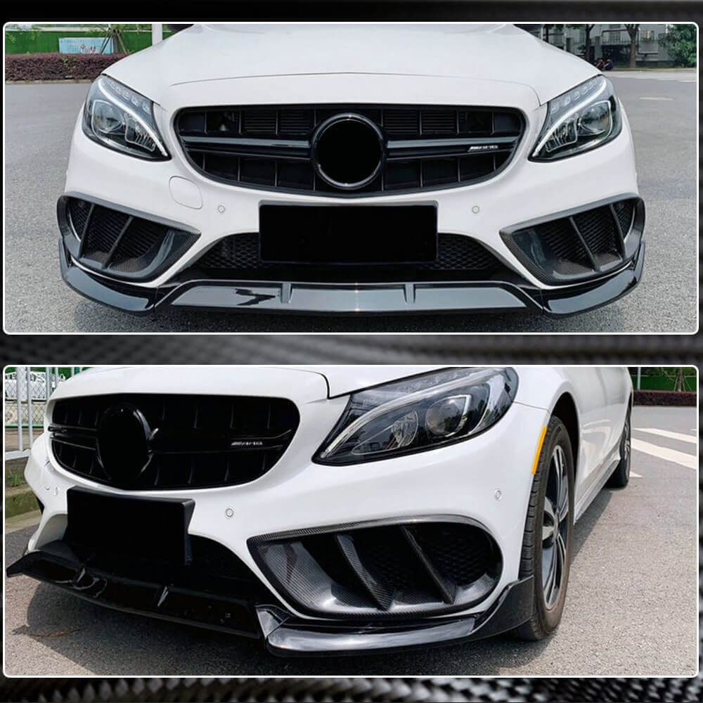 Mercedes Benz W205 C205 A205 Sport C43 AMG 2015-2019 Fog Light Covers Carbon Fiber/FRP-Ahacarbon
