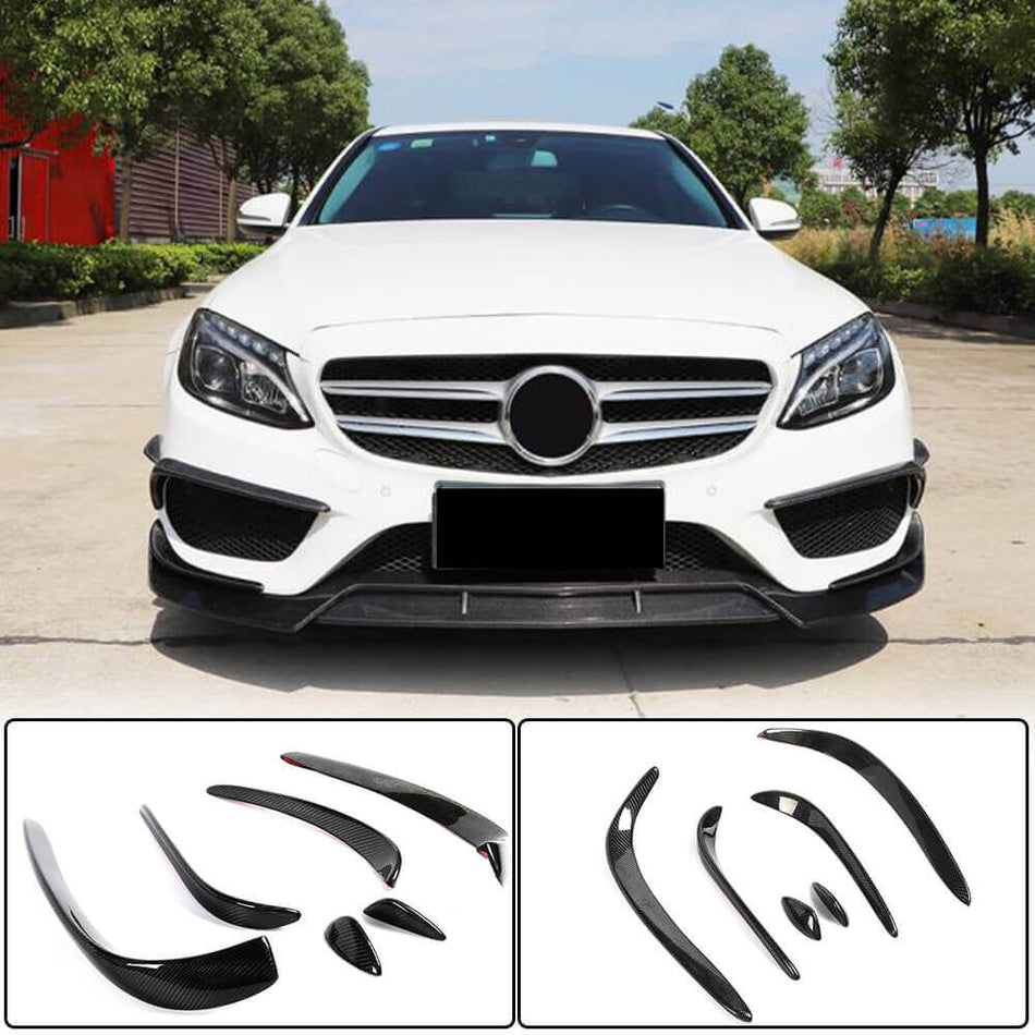 Mercedes Benz W205 C205 A205 Sport C43 AMG Pre-facelift 2015-2019 Front Bumper Vents Carbon Fiber-Ahacarbon