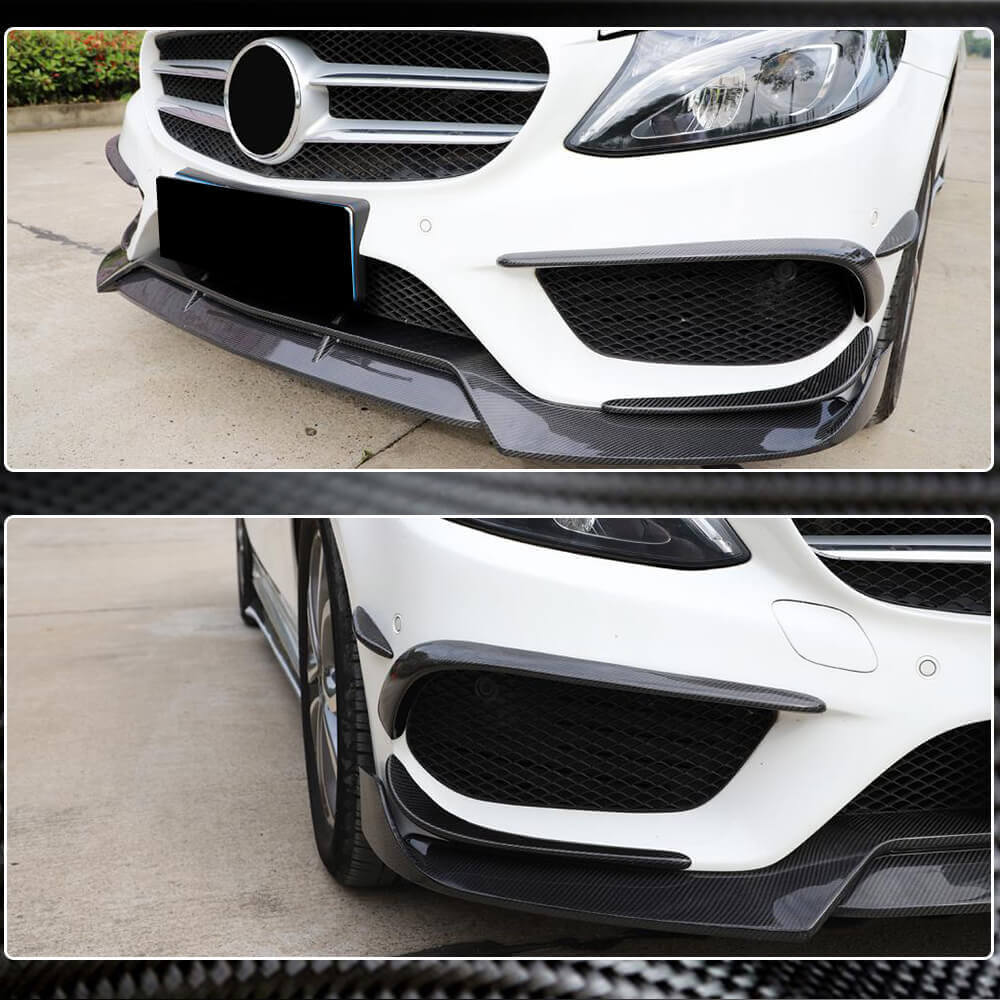 Mercedes Benz W205 C205 A205 Sport C43 AMG Pre-facelift 2015-2019 Front Bumper Vents Carbon Fiber-Ahacarbon