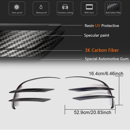 Mercedes Benz W205 C205 A205 Sport C43 AMG Facelift 2019-2021 Front Bumper Fins Dry Carbon Fiber/FRP-Ahacarbon