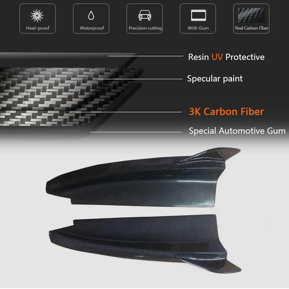 Mercedes Benz (W205) C205 A205 Sport C43 AMG 2015-2019 Rear Bumper Splitters Carbon Fiber-Ahacarbon