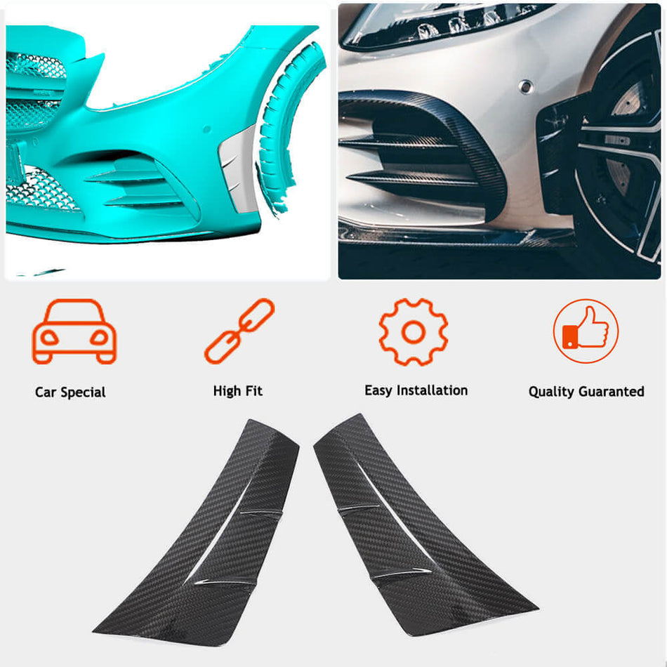 Mercedes Benz W205 C205 A205 Sport C43 AMG Facelift 2019-2021 Side Fender Covers Carbon Fiber-Ahacarbon