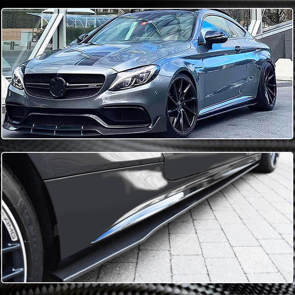 Mercedes Benz W205 C205 A205 Sport C43 C63 Pre-facelift 2015-2019 Side Skirts Carbon Fiber/FRP-Ahacarbon