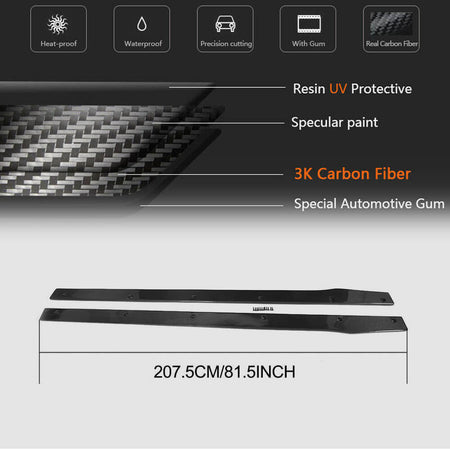 Mercedes Benz W205 C205 A205 Sport C43 C63 Pre-facelift 2015-2019 Side Skirts Carbon Fiber/FRP-Ahacarbon