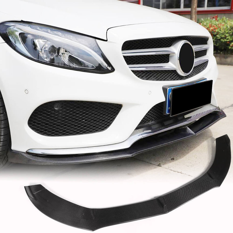 Mercedes Benz W205 C205 A205 Sport C43 Pre-facelift 2015-2019 Front Bumper Lip Carbon Fiber/FRP-Ahacarbon