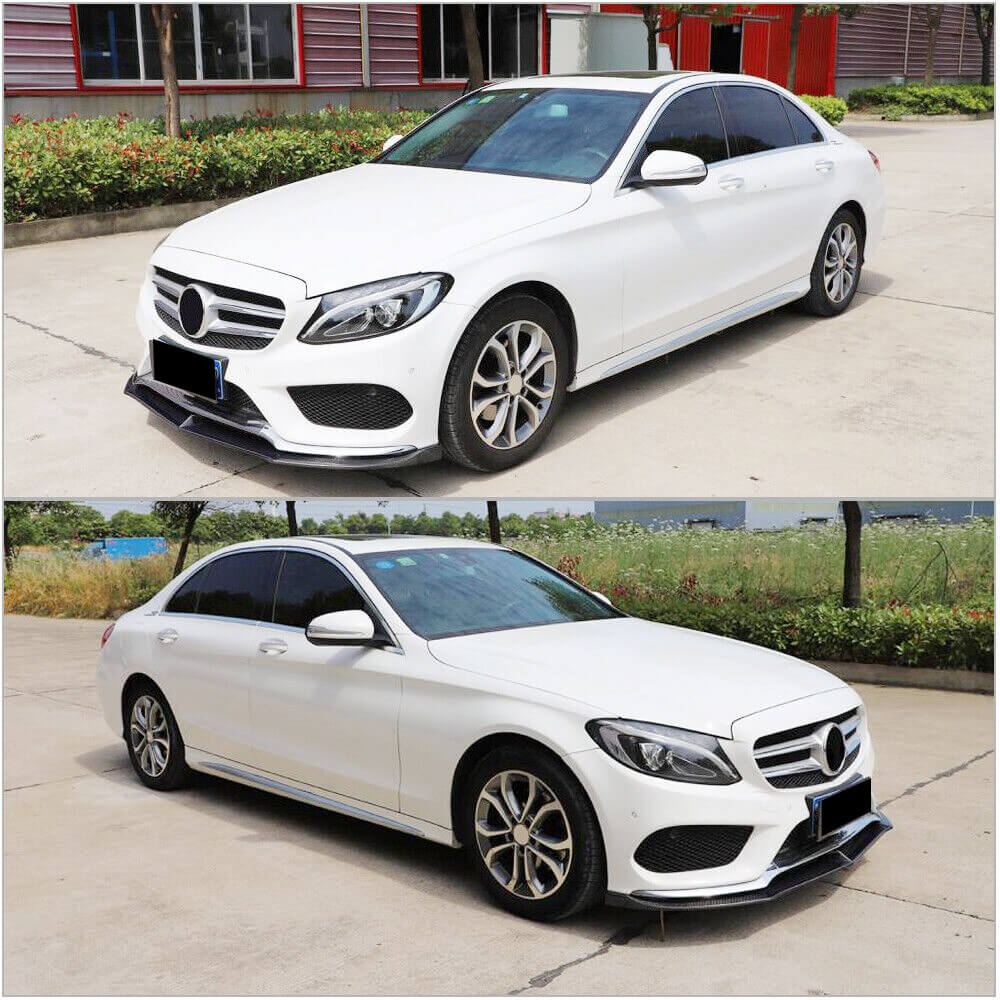 Mercedes Benz W205 C205 A205 Sport C43 Pre-facelift 2015-2019 Front Bumper Lip Carbon Fiber/FRP-Ahacarbon