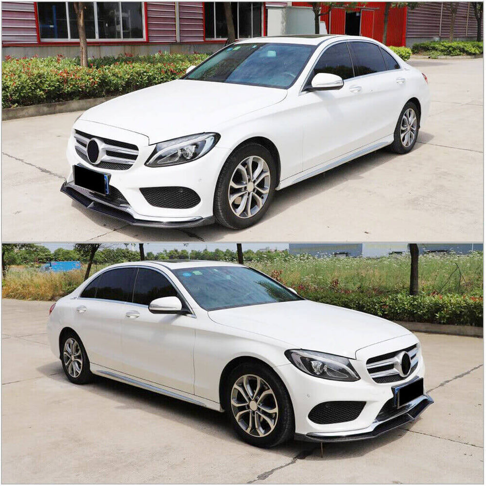 Mercedes Benz W205 C205 A205 Sport C43 Pre-facelift 2015-2019 Front Bumper Lip Carbon Fiber/FRP-Ahacarbon