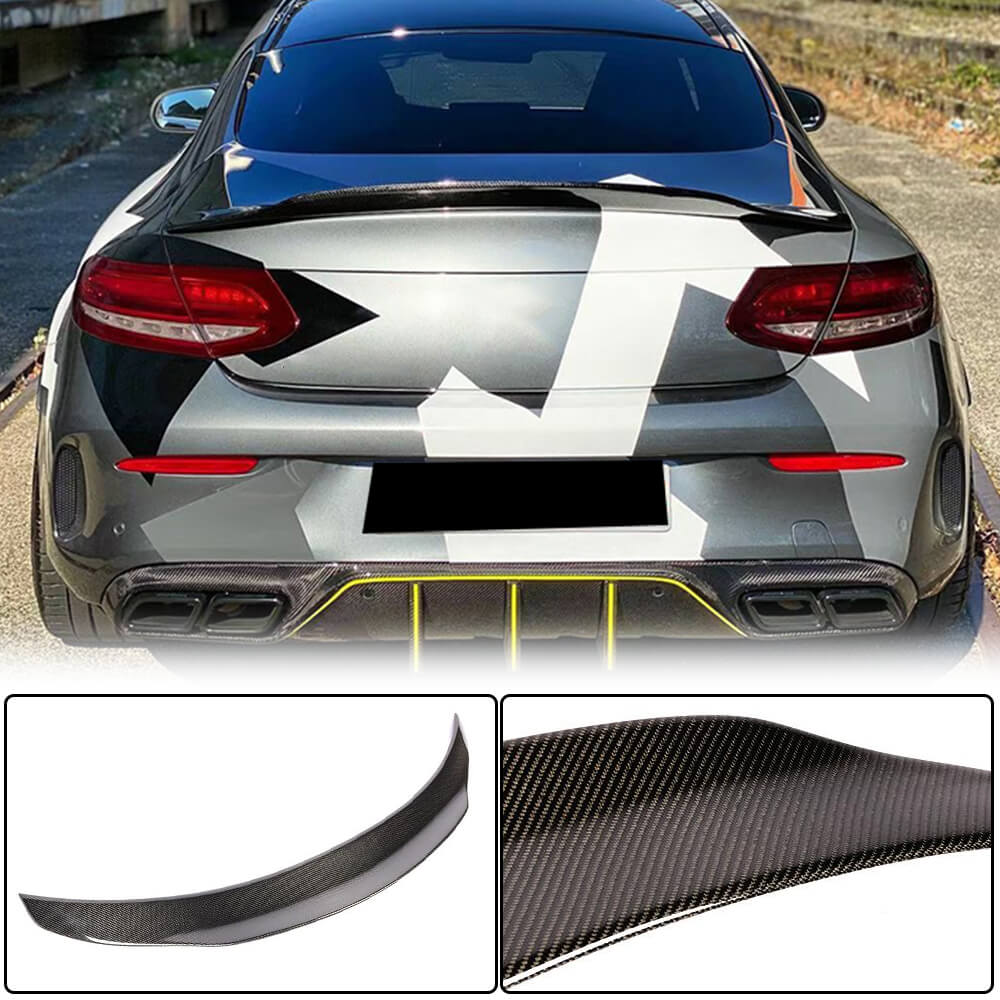 Mercedes Benz (W205) C205 Coupe 2015-2019 Rear Trunk Spoiler Boot Wing Lip Carbon Fiber/FRP-Ahacarbon