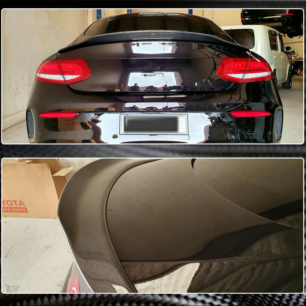 Mercedes Benz (W205) C205 Coupe 2015-2019 Rear Trunk Spoiler Boot Wing Lip Carbon Fiber/FRP-Ahacarbon