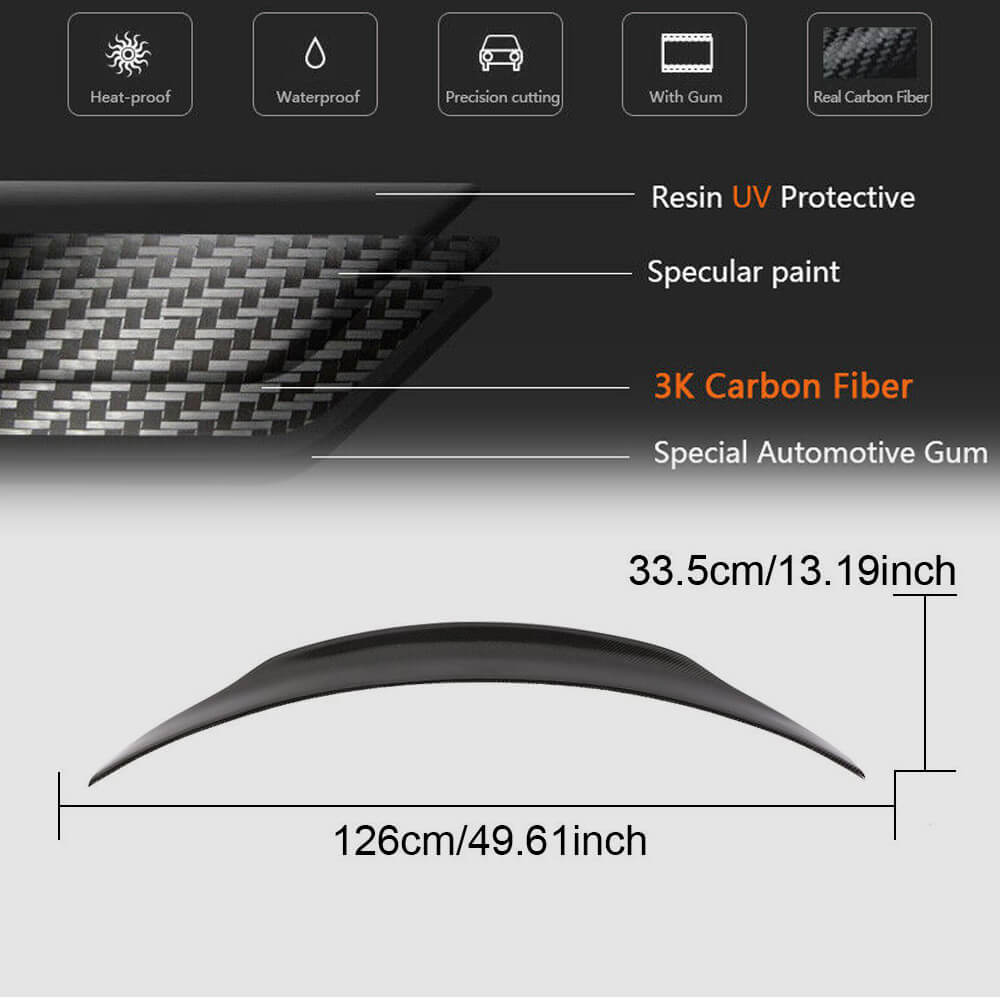 Mercedes Benz (W205) C205 Coupe 2015-2019 Rear Trunk Spoiler Boot Wing Lip Carbon Fiber/FRP-Ahacarbon