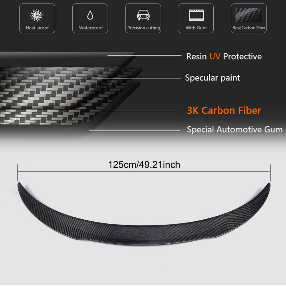 Mercedes Benz (W205) C205 Coupe 2015-2019 Rear Trunk Spoiler Carbon Fiber/FRP-Ahacarbon