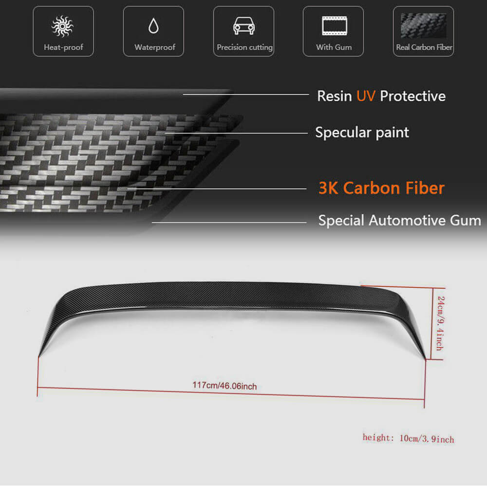 Mercedes Benz C Class W205 2015-2019 Rear Roof Spoiler Carbon Fiber-Ahacarbon