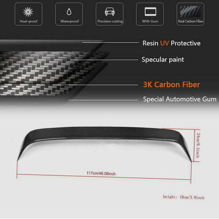 Mercedes Benz C Class W205 2015-2019 Rear Roof Spoiler Carbon Fiber-Ahacarbon