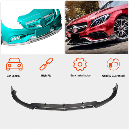 Mercedes Benz W205 C63 AMG Pre-facelift 2015-2019 Front Bumper Lip Carbon Fiber-Ahacarbon