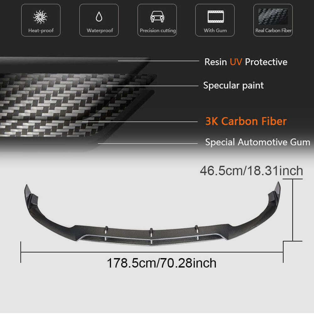 Mercedes Benz W205 C63 AMG Pre-facelift 2015-2019 Front Bumper Lip Carbon Fiber-Ahacarbon