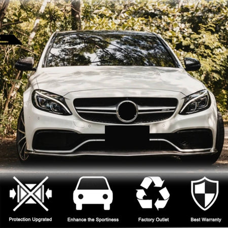 Mercedes Benz W205 C63 (S) AMG Pre-facelift 2015-2019 Front Bumper Lip Carbon Fiber-Ahacarbon