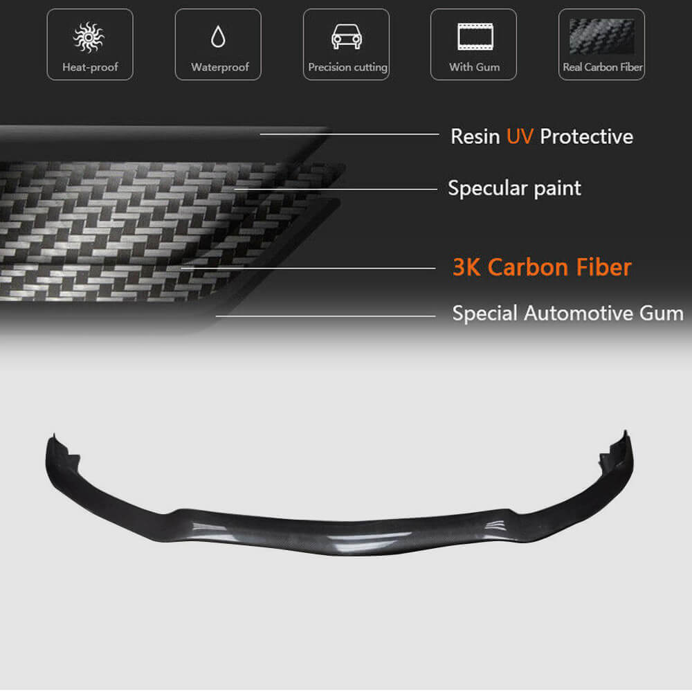 Mercedes Benz W205 C63 (S) AMG Pre-facelift 2015-2019 Front Bumper Lip Carbon Fiber-Ahacarbon