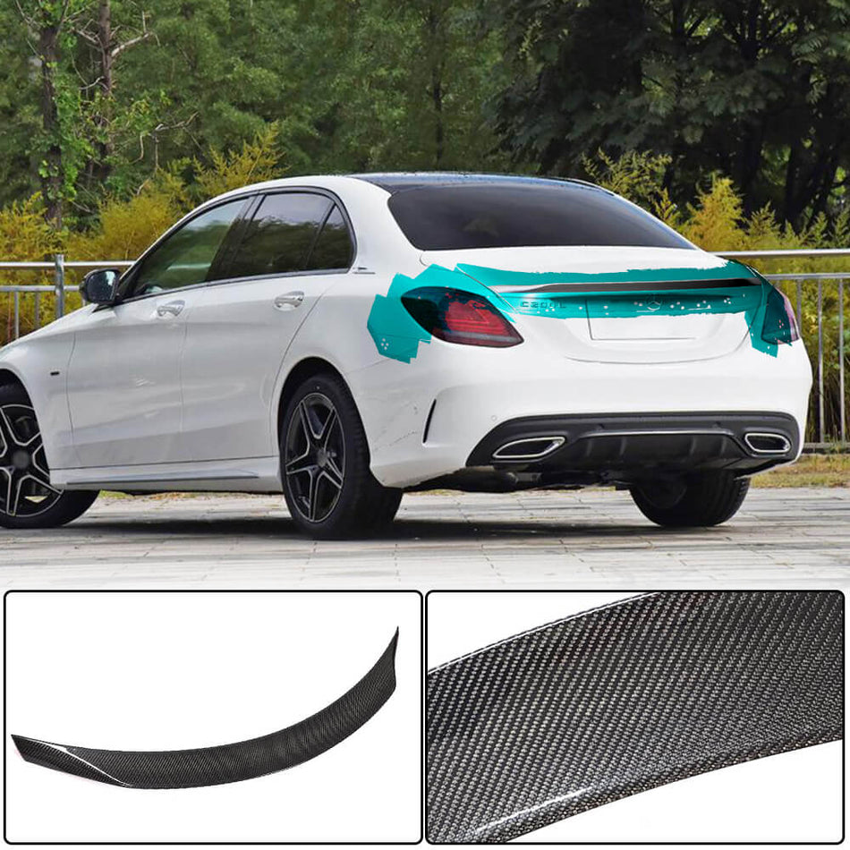 Mercedes Benz C Class W205 2015-2021 Rear Trunk Spoiler Carbon Fiber-Ahacarbon