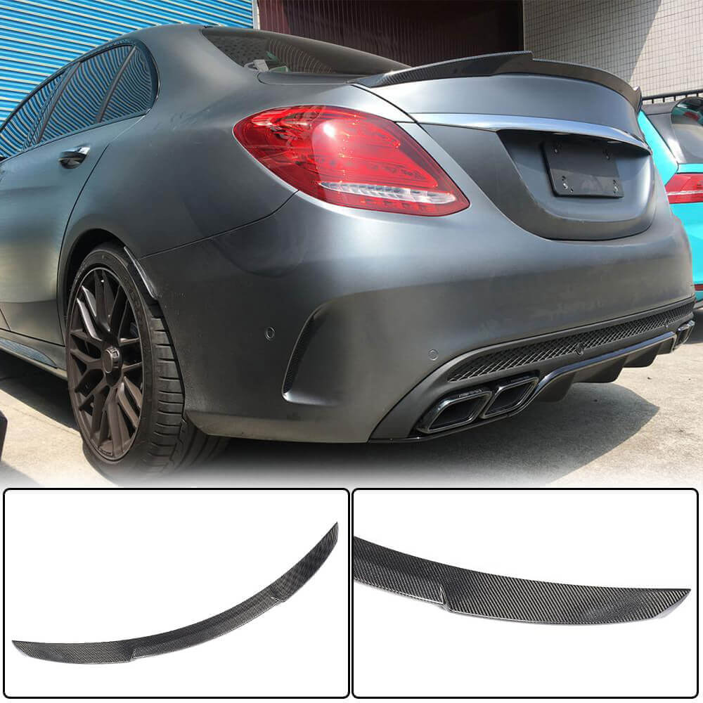 Mercedes Benz C Class W205 2015-2021 Rear Trunk Spoiler Carbon Fiber-Ahacarbon