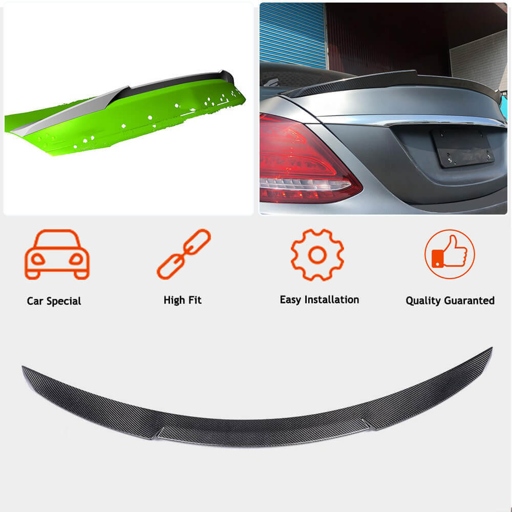Mercedes Benz C Class W205 2015-2021 Rear Trunk Spoiler Carbon Fiber-Ahacarbon
