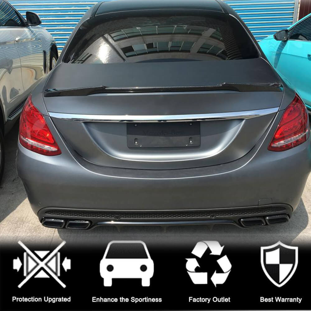 Mercedes Benz C Class W205 2015-2021 Rear Trunk Spoiler Carbon Fiber-Ahacarbon