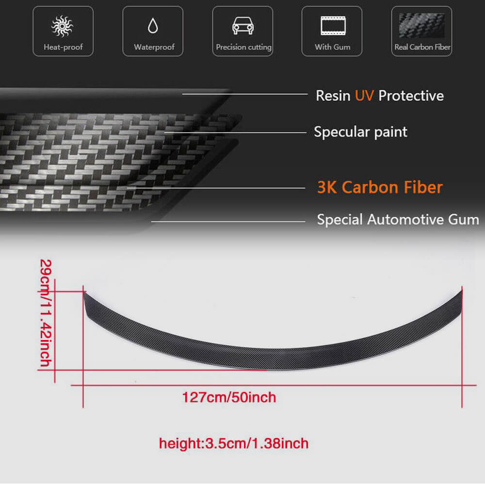 Mercedes Benz C-Class W205 2015-2019 Rear Trunk Spoiler Carbon Fiber/FRP-Ahacarbon