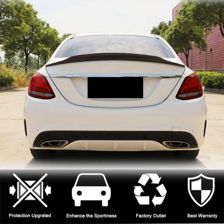 Mercedes Benz C Class W205 2015-2021 Rear Trunk Spoiler Carbon Fiber/FRP-Ahacarbon