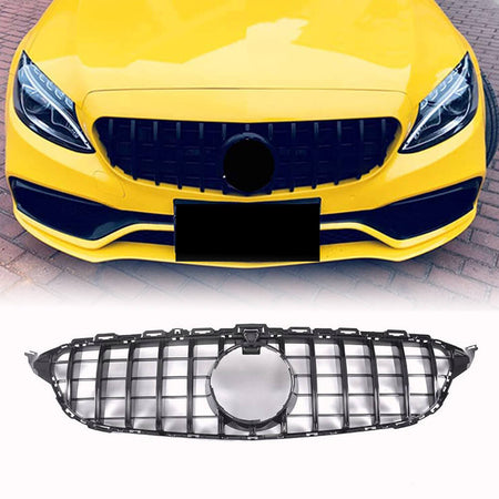 Mercedes Benz W205 Sport 2015-2018 Front Grille Glossy Black ABS-Ahacarbon