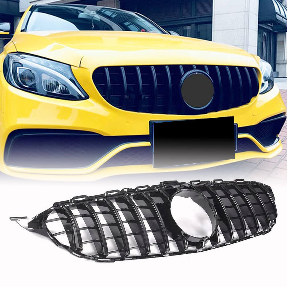 Mercedes Benz W205 Sport 2015-2018 Front Grille Glossy Black ABS-Ahacarbon