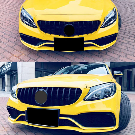 Mercedes Benz W205 Sport 2015-2018 Front Grille Glossy Black ABS-Ahacarbon